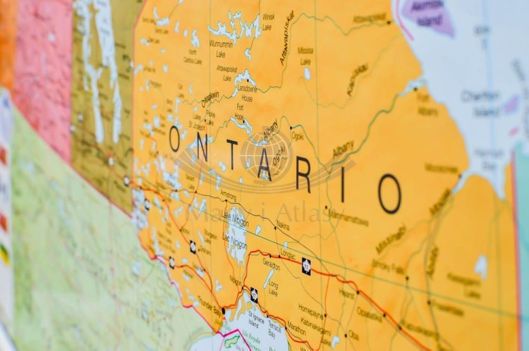 Kanada 1:4 850 000. Mapa ścienna polityczna. Rama alu SLIM. Fragment 6