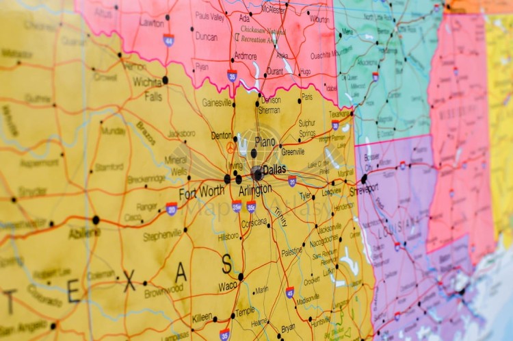 Stany Zjednoczone / USA 1:4 250 000. Mapa polityczna. Rama alu SLIM. Fragment 7
