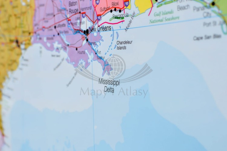 Stany Zjednoczone / USA 1:4 250 000. Mapa polityczna w wersji do wpinania. Rama alu SLIM. Fragment 10