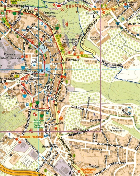 Wałbrzych / Powiat wałbrzyski. Plan miasta / Mapa turystyczna wydawnictwa Galileos. Fragment 1
