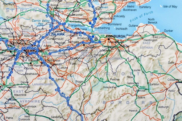 Wielka Brytania. Mapa drogowa. Rama alu SLIM. Fragment 2