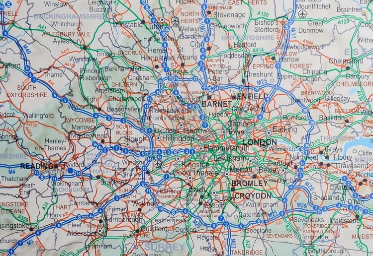 Wielka Brytania. Mapa drogowa. Rama alu SLIM. Fragment 4