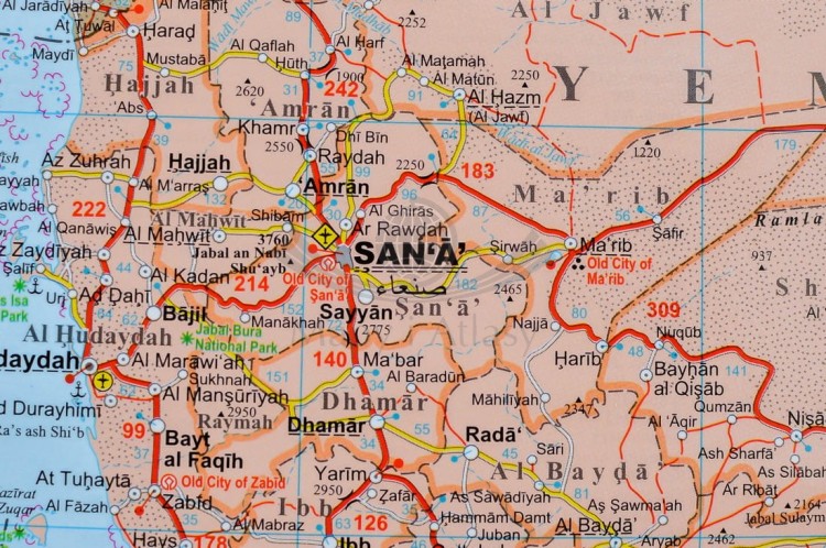 Bliski Wschód 1:4 000 000. Mapa polityczno-drogowa w wersji do wpinania. Rama alu SLIM. Fragment 5