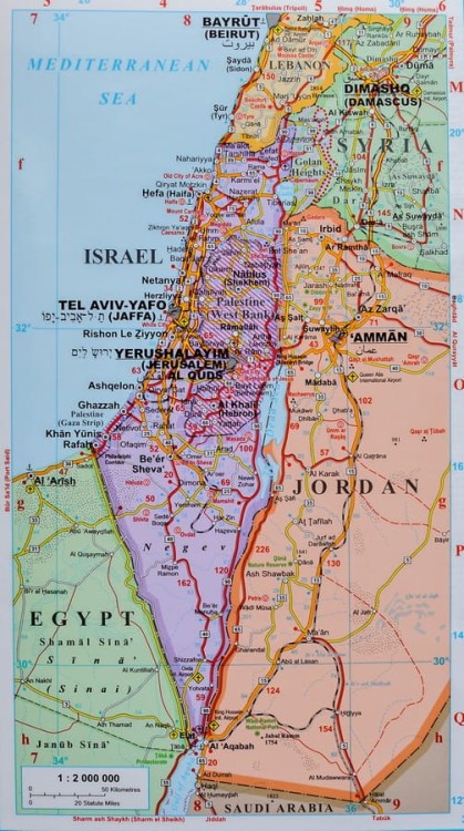 Bliski Wschód 1:4 000 000. Mapa polityczno-drogowa w wersji magnetycznej. Rama alu SLIM. Fragment 8