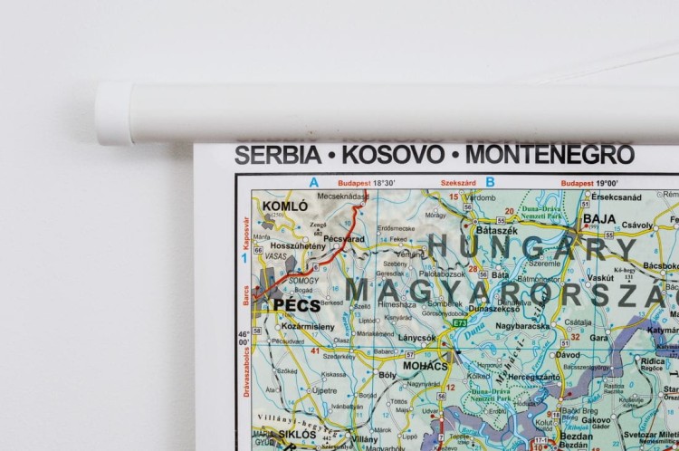 Serbia, Kosowo i Czarnogóra. Mapa ścienna drogowa wydawnictwa Gizi Map. Fragment 7