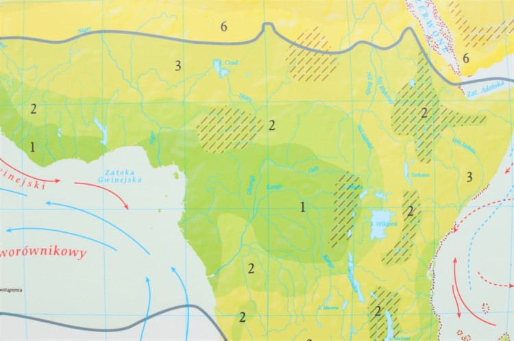 Świat 1:26 000 000. Strefy klimatyczne. Mapa w wersji do wpinania. Rama alu SLIM. Fragment 3