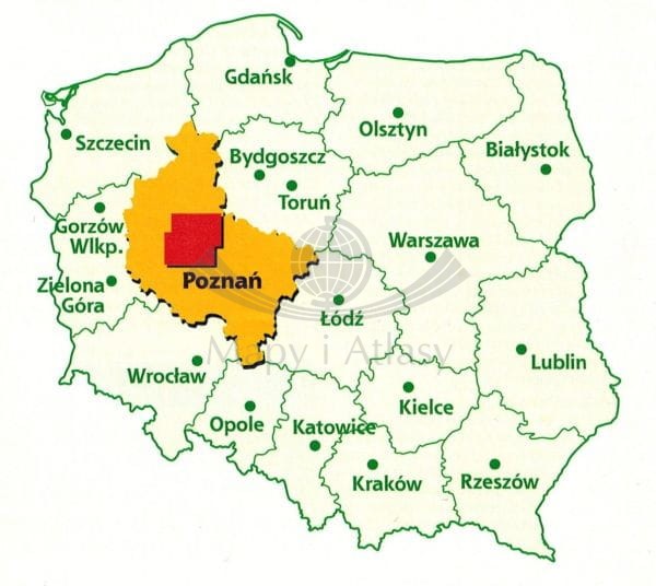 Poznań i okolice 1:50 000. Pierścień dookoła Poznania. Mapa turystyczna. wydawnictwa TopMapa. Zasięg