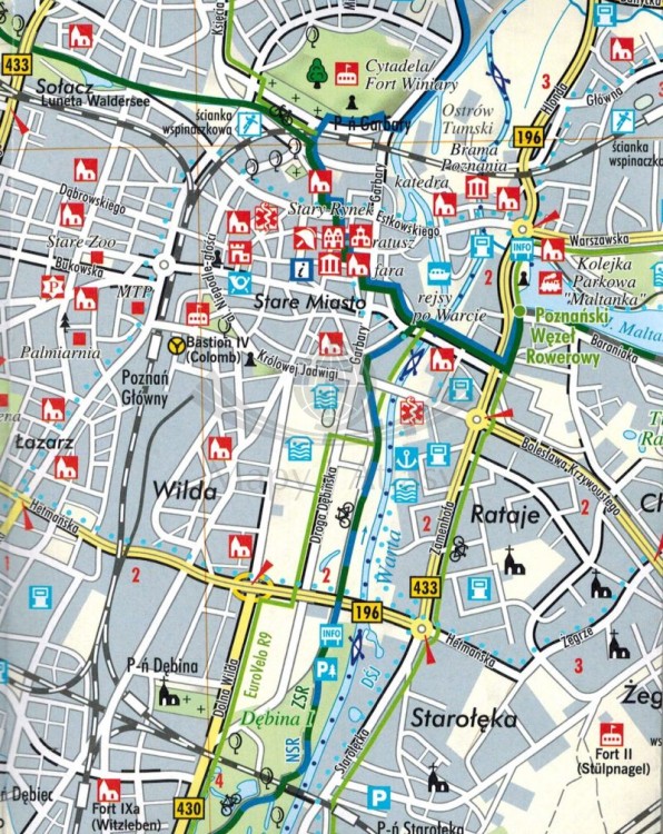 Poznań i okolice 1:50 000. Pierścień dookoła Poznania. Mapa turystyczna. wydawnictwa TopMapa. Fragment 2