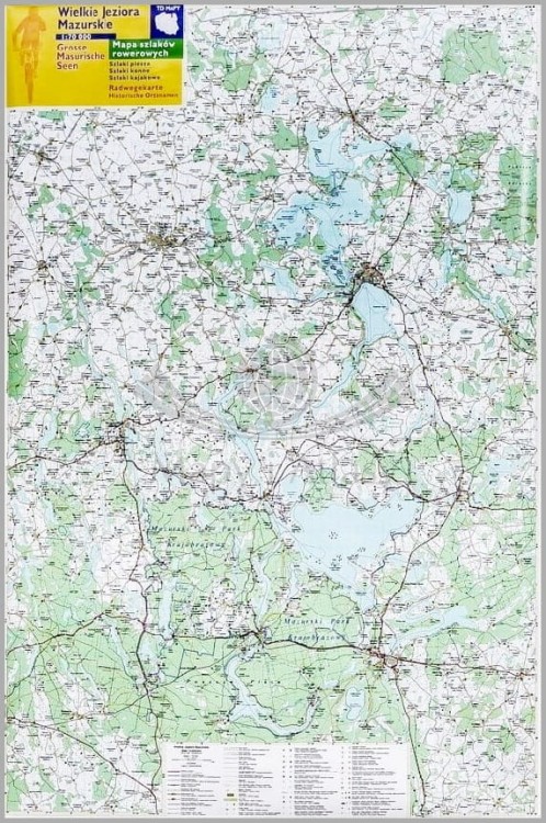 Mazury / Wielkie Jeziora Mazurskie. Mapa w wersji do wpinania