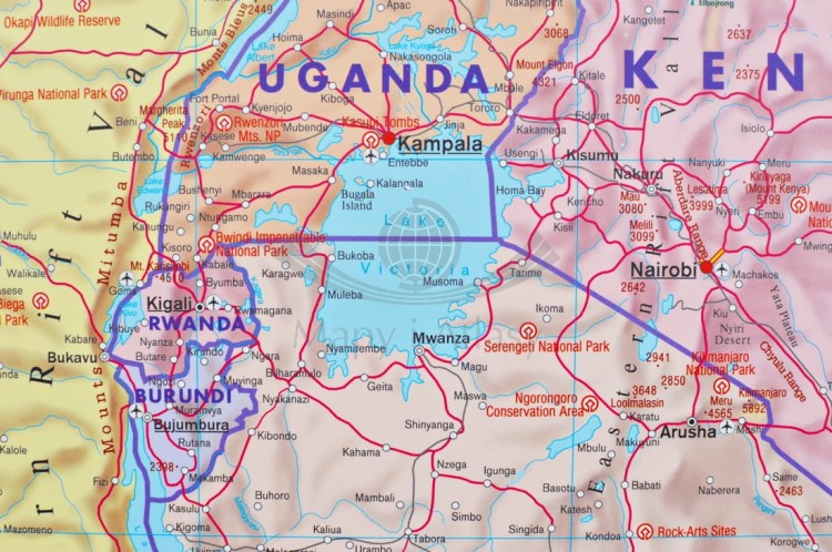 Afryka 1:8 000 000. Mapa ścienna polityczna wydawnictwa Freytag & Berndt. Fragment 3