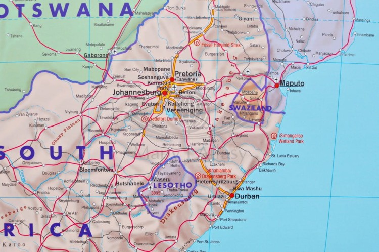 Afryka 1:8 000 000. Mapa ścienna polityczna wydawnictwa Freytag & Berndt. Fragment 4