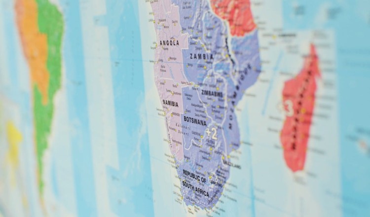 Świat 1:30 000 000. Strefy czasowe. Mapa ścienna polityczna. Fragment 7