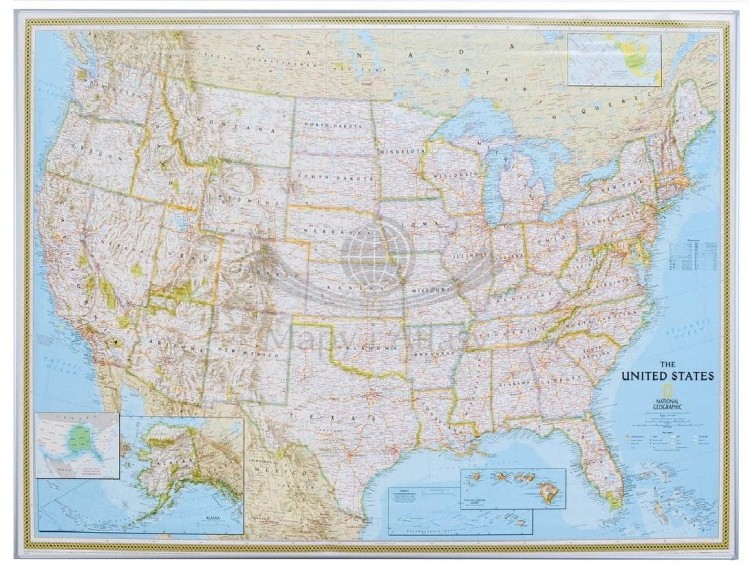USA / Stany Zjednoczone 1:2 815 000. Mapa polityczna do wpinania. Eama alu SLIM