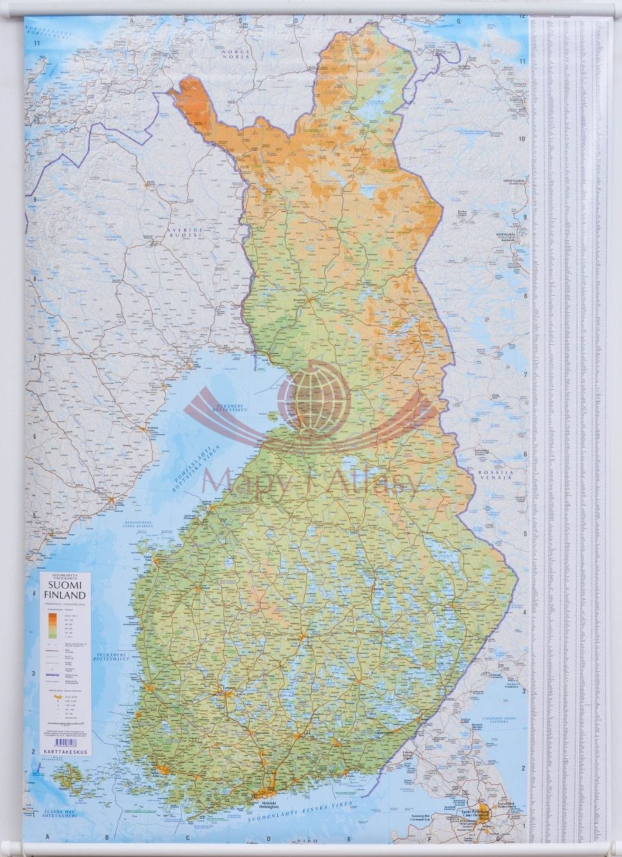 Finlandia 1:1 000 000. Mapa ścienna drogowo-fizyczna
