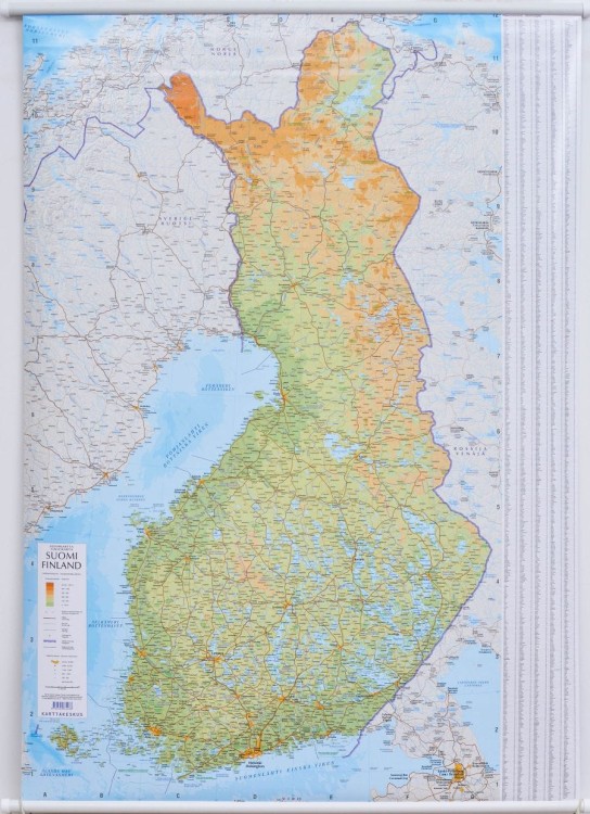 Finlandia 1:1 000 000. Mapa ścienna drogowo-fizyczna