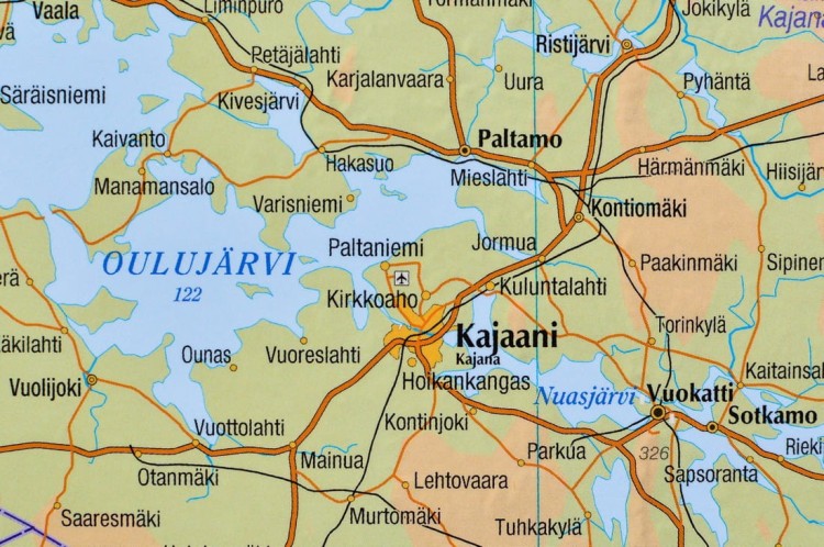 Finlandia 1:1 000 000. Mapa ścienna drogowo-fizyczna. Fragment 4