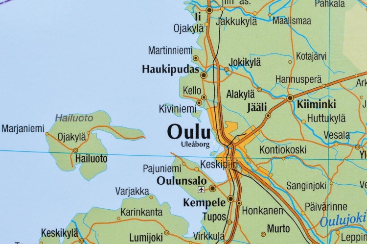 Finlandia 1:1 000 000. Mapa ścienna drogowo-fizyczna. Fragment 5