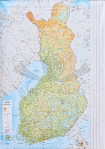 Finlandia 1:1 000 000. Mapa drogowo-fizyczna w wersji magnetycznej. Rama alu SLIM