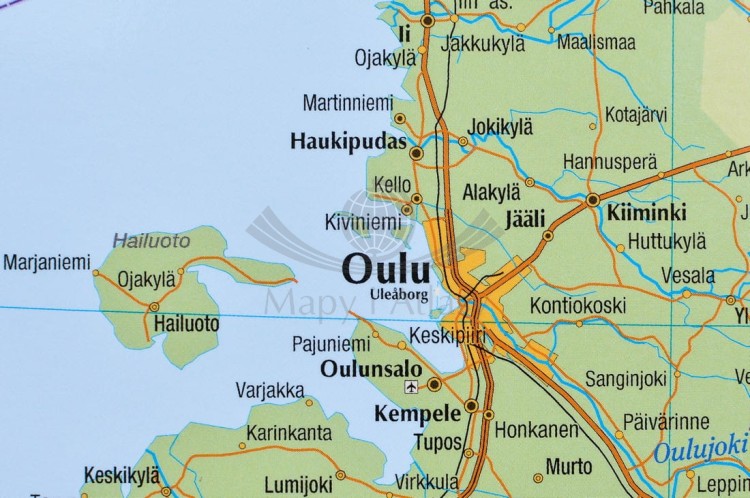 Finlandia 1:1 000 000. Mapa drogowo-fizyczna w wersji magnetycznej. Rama alu SLIM. Fragment 5