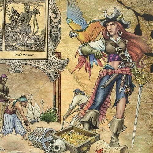 Świat Piratów. Mapa stylizowana. Wydawnictwo: Ray&Co. Fragment 1