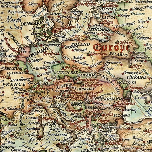 Świat Piratów. Mapa stylizowana. Wydawnictwo: Ray&Co. Fragment 3