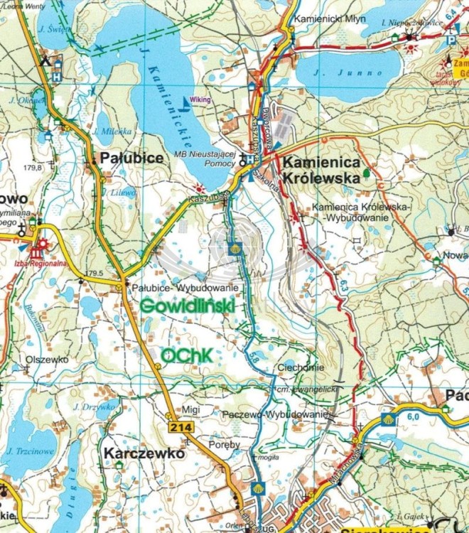 Kaszuby dla rowerzystów i piechurów 1:60 000. Wodoodporna mapa turystyczna wydawnictwa Galileos. Fragment 3