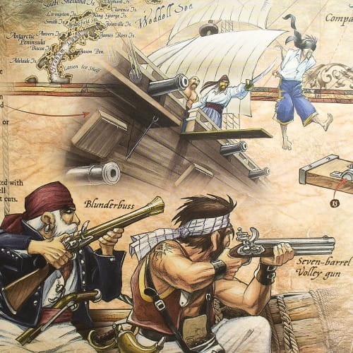 Świat Piratów. Mapa stylizowana. Wydawnictwo: Ray&Co. Fragment 8