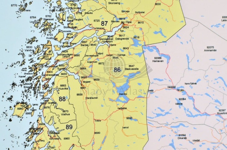 Skandynawia 1:1 700 000. Mapa kodowa. Rama alu SLIM. Fragment 4