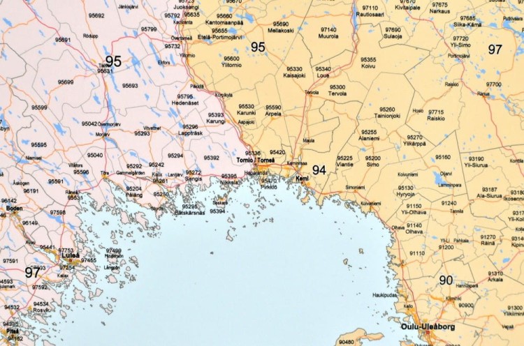 Skandynawia 1:1 700 000. Mapa kodowa do wpinania. Rama alu SLIM. Fragment 2