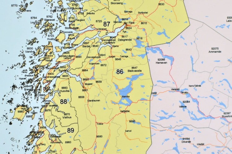 Skandynawia 1:1 700 000. Mapa kodowa do wpinania. Rama alu SLIM. Fragment 4