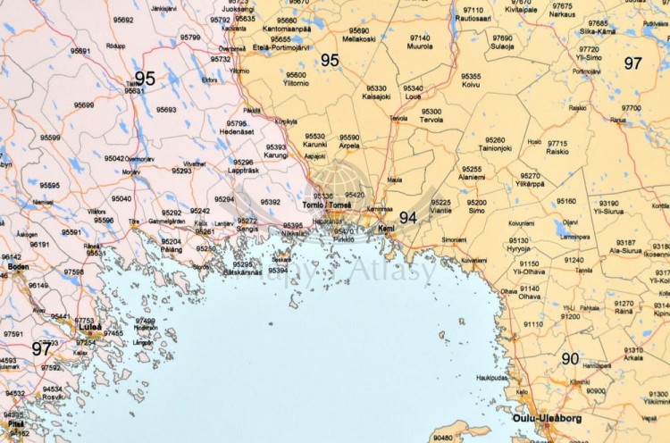 Skandynawia 1:1 700 000. Mapa kodowa magnetyczna. Rama alu SLIM. Fragment 2