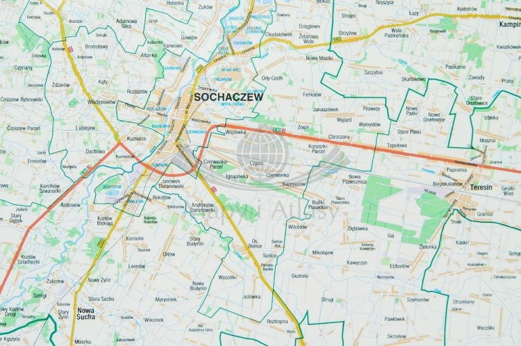 Okolice Warszawy / Warszawa i okolice. Mapa do wpinania. Rama alu SLIM. Fragment 5