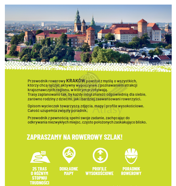 Kraków i okolice. Wycieczki i trasy rowerowe. Przewodnik rowerowy wydawnictwa Bezdroża. Okładka tył