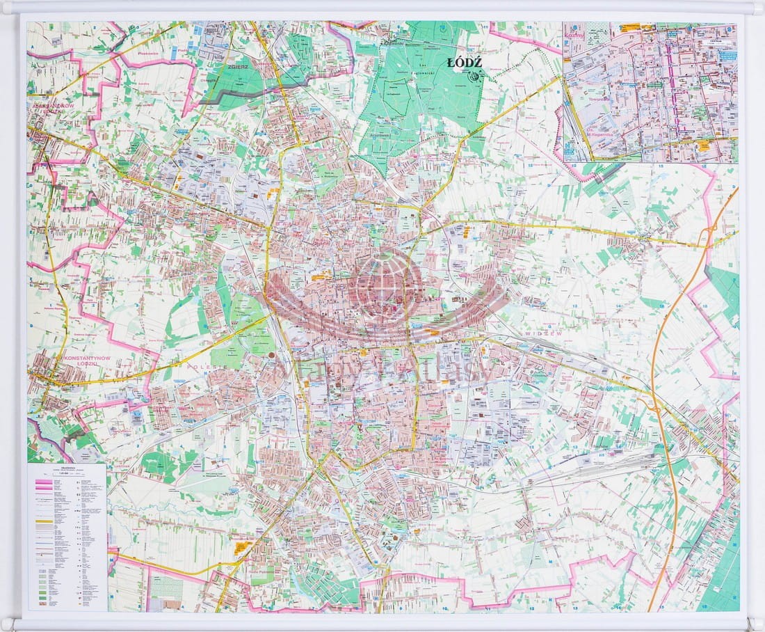Łódź 1:20 000. Mapa ścienna / Plan miasta