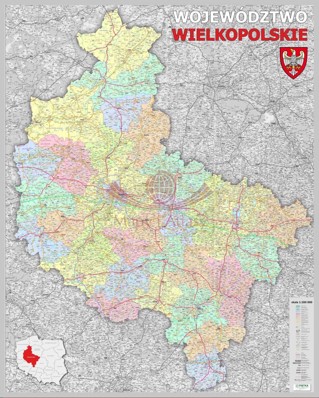Województwo wielkopolskie 1:200 000. Mapa administracyjno-drogowa magnetyczna. Wyd. 2026