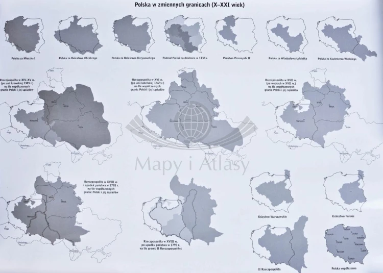 Rzeczpospolita Polska. Dwustronna mapa ścienna historyczna wydawnictwa Demart. Strona 2