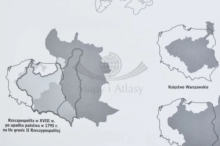 Rzeczpospolita Polska. Dwustronna mapa ścienna historyczna wydawnictwa Demart. Strona 2 - fragment 2