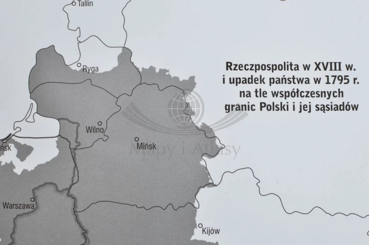 Rzeczpospolita Polska. Dwustronna mapa ścienna historyczna wydawnictwa Demart. Strona 2 - fragment 3
