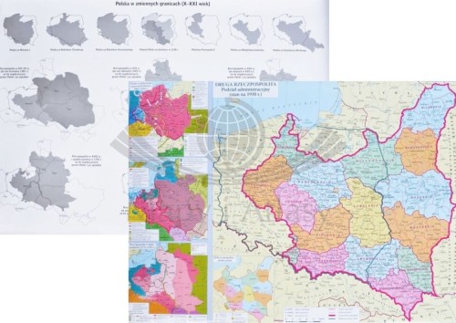 Rzeczpospolita Polska. Dwustronna mapa ścienna historyczna wydawnictwa Demart