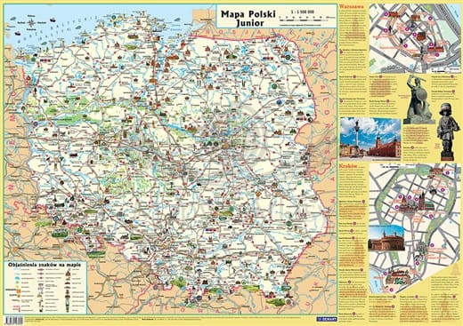 Polska Junior. Mapa ścienna dla dzieci. Plansza edukacyjna. Demart
