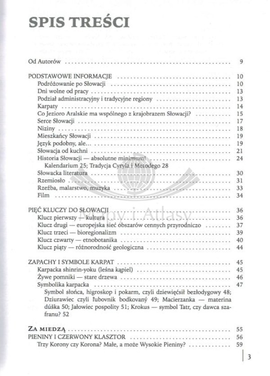 Czarowna Słowacja. Przewodnik wydawnictwa Rewasz. Spis treści 1