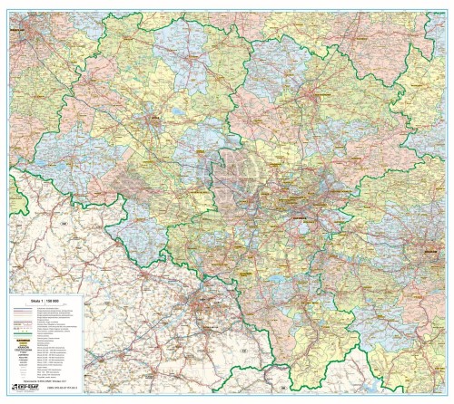 Województwo opolskie i śląskie 1:150 000. Mapa ścienna administracyjno-drogowa wydawnictwa Eko-Graf