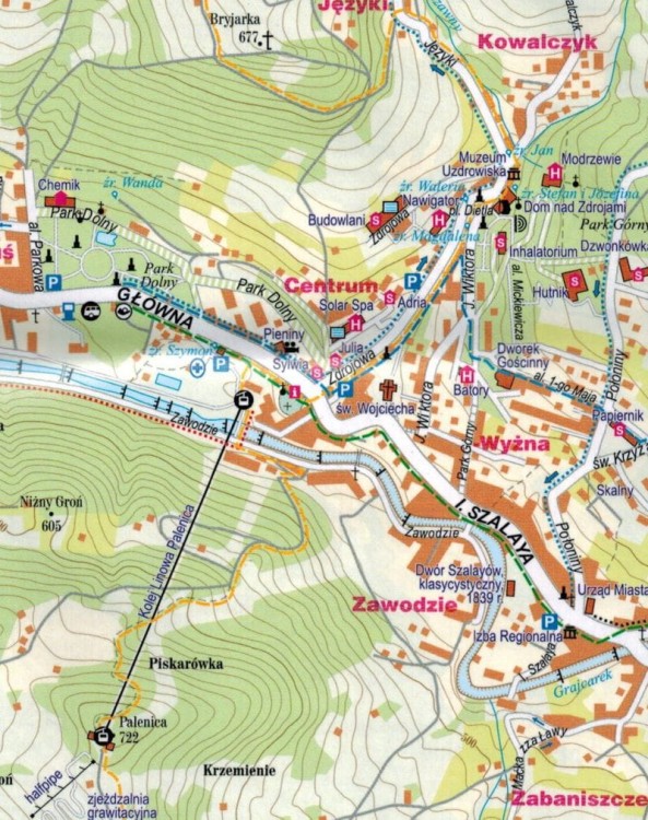 Gorce i Pieniny 1:50 000. Foliowana mapa turystyczna wydawnictwa ExpressMap. Plan miasta - fragment