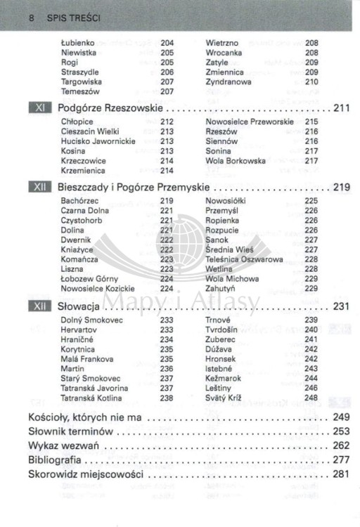 Kościoły drewniane Karpat. Polska i Słowacja. Przewodnik wydawnictwa Rewasz. Spis treści 4