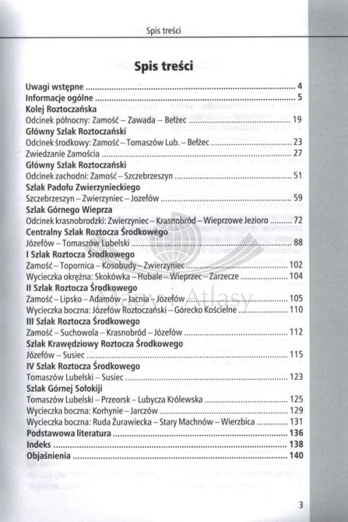 Roztocze, Puszcza Solska. Tom 3: Roztocze Środkowe. Przewodnik. Spis treści