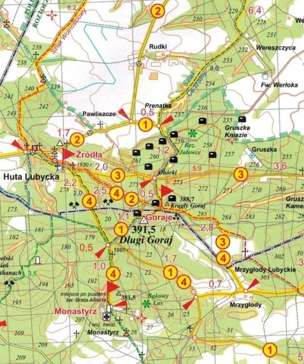 Roztocze. Przewodnik po trasach rowerowych + 8 map turystycznych. Fragment przykładowej mapy 2
