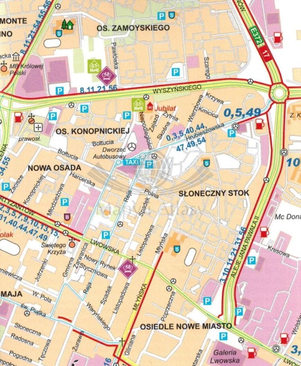 Zamość 1:12 000. Mapa / plan miasta. Fragment 2
