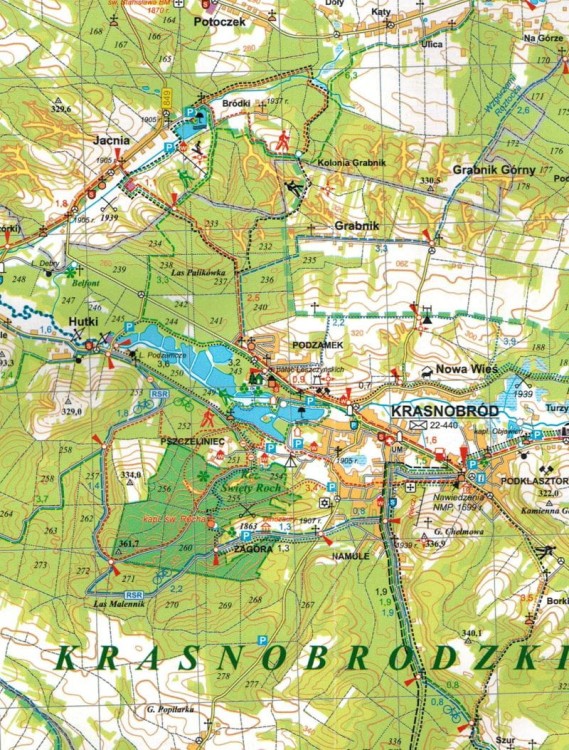 Roztocze Środkowe i Wschodnie 1:60 000. Mapa turystyczna. Fragment 1