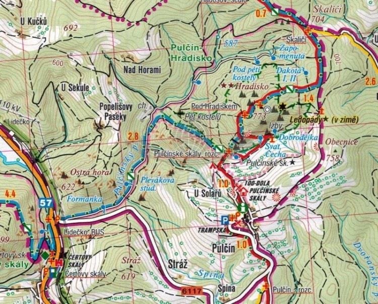 Beskidy, Jaworniki / Beskydy, Javorniky. Mapa turystyczna 471 + Miniprzewodnik wydawnictwa Shocart. Fragment 2