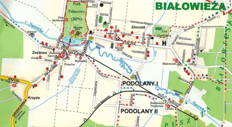 Puszcza Białowieska i okolice 1:50 000. Mapa turystyczna wydawnictwa Cartomedia. Plan miasta